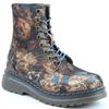 HEAVENLY FEET WOMENS ZIP LACE ANKLE BOOT - BARK VELOUR